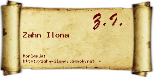 Zahn Ilona névjegykártya